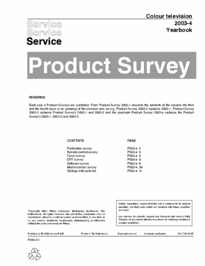 Philips Colour Television 2003-4 Yearbook Philips Product Survey - pag. 67